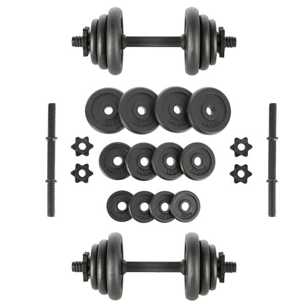 STO20 BLACK PLATES DUMBBELL SET IN SUITCASE 20KG ONE FITNESS